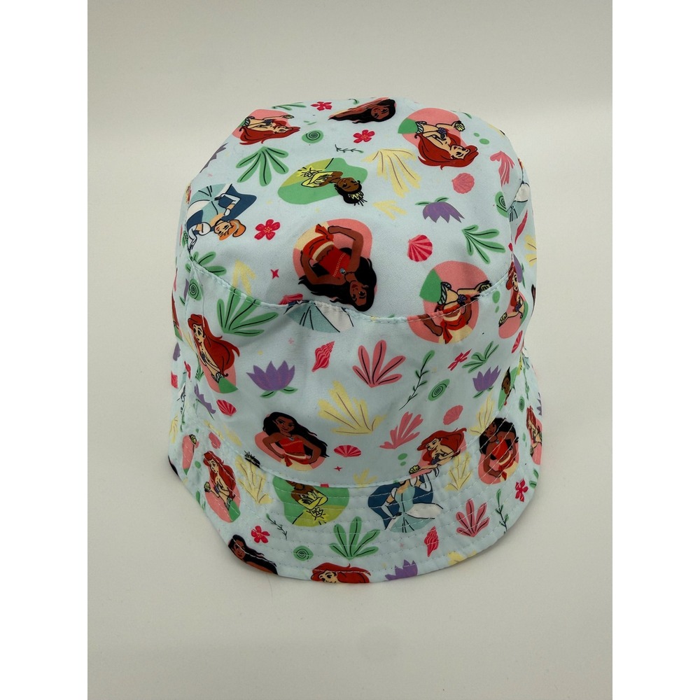 Disney Princess Bucket Hat Ariel Moana Tiana Cinderella Blue Sun Hat One Size